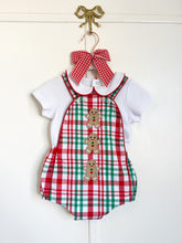Load image into Gallery viewer, {Sutherby Boys} Gingerbread Plaid Romper