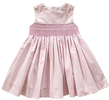 Load image into Gallery viewer, The Smocked Pinafore - Baby Pink Houndstooth