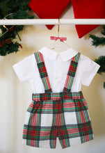 Load image into Gallery viewer, {Sutherby Boys} Signature Suspender Shorts ~ Christmas Fair Tartan