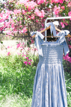 Load image into Gallery viewer, {Sutherby Ladies} 'Bridie' ~ Embroidered Blue Bow Trellis