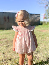 Load image into Gallery viewer, The Smocked Bishop Romper - Vintage Roses