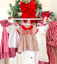 Load image into Gallery viewer, {Sutherby Girls} Signature Smocked Dress ~ Holiday Garland Trellis