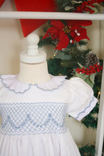 Load image into Gallery viewer, {Sutherby Girls} Signature Celebration Smocked Dress ~ Pale Blue/White