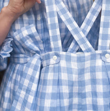 Load image into Gallery viewer, {Sutherby Boy} Signature Suspender Bloomers ~ Blue Gingham Linen