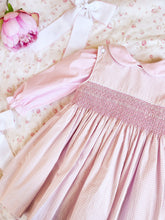 Load image into Gallery viewer, The Smocked Pinafore - Baby Pink Houndstooth
