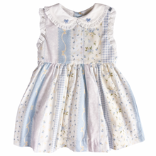 Load image into Gallery viewer, {Sutherby Girls} Embroidered Dress ~ Blue Vintage Patchwork