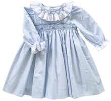 Load image into Gallery viewer, {Sutherby Girls} Signature Smocked Dress ~ Blue Houndstooth