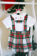 Load image into Gallery viewer, {Sutherby Boys} Signature Suspender Shorts ~ Christmas Fair Tartan