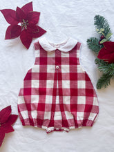 Load image into Gallery viewer, {Sutherby Boys} The Collared Romper ~ Heritage Red Gingham ~ FARMHOUSE SALE
