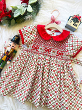 Load image into Gallery viewer, {Sutherby Girls} Signature Smocked Dress ~ Holiday Garland Trellis