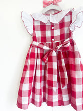 Load image into Gallery viewer, {Sutherby Girls} Signature Smocked Dress - Heritage Red Gingham ~ FARMHOUSE SALE