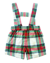 Load image into Gallery viewer, {Sutherby Boys} Signature Suspender Shorts ~ Christmas Fair Tartan
