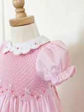 Load image into Gallery viewer, {Sutherby Girl’s} Signature Smocked Dress ~ Pink/Rosebuds & Bows