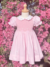 Load image into Gallery viewer, {Sutherby Girl’s} Signature Smocked Dress ~ Pink/Rosebuds & Bows