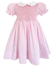 Load image into Gallery viewer, {Sutherby Girl’s} Signature Smocked Dress ~ Pink/Rosebuds & Bows