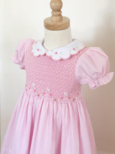 Load image into Gallery viewer, {Sutherby Girl’s} Signature Smocked Dress ~ Pink/Rosebuds & Bows