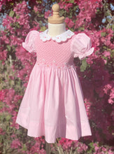 Load image into Gallery viewer, {Sutherby Girl’s} Signature Smocked Dress ~ Pink/Rosebuds & Bows