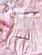 The Smocked Layette Set - Baby Pink Bows & Rosettes