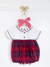 Load image into Gallery viewer, The Holiday Heirloom Tartan Romper
