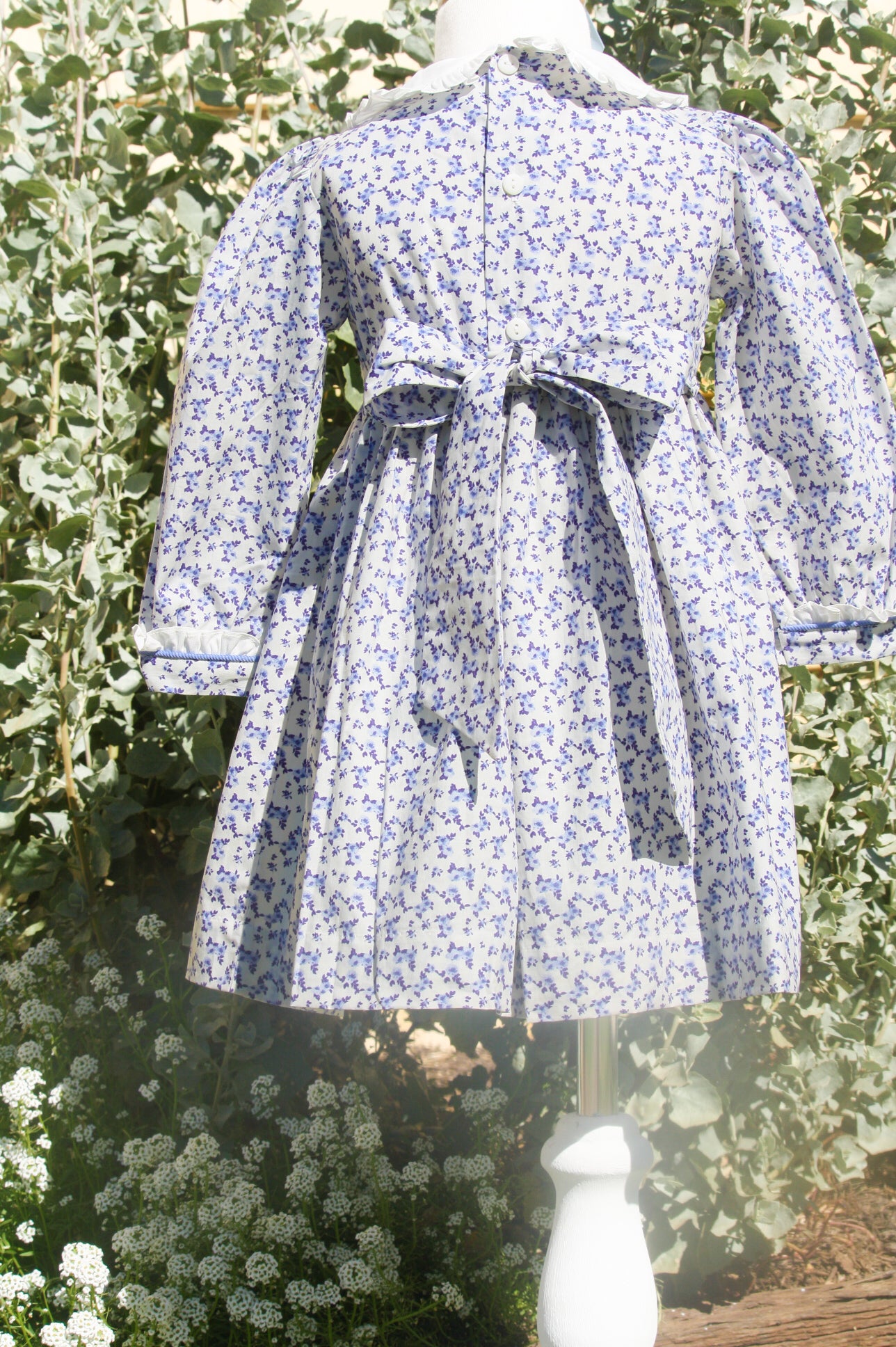 {Sutherby Girls} Signature Smocked Dress ~ Blue Forget Me Nots