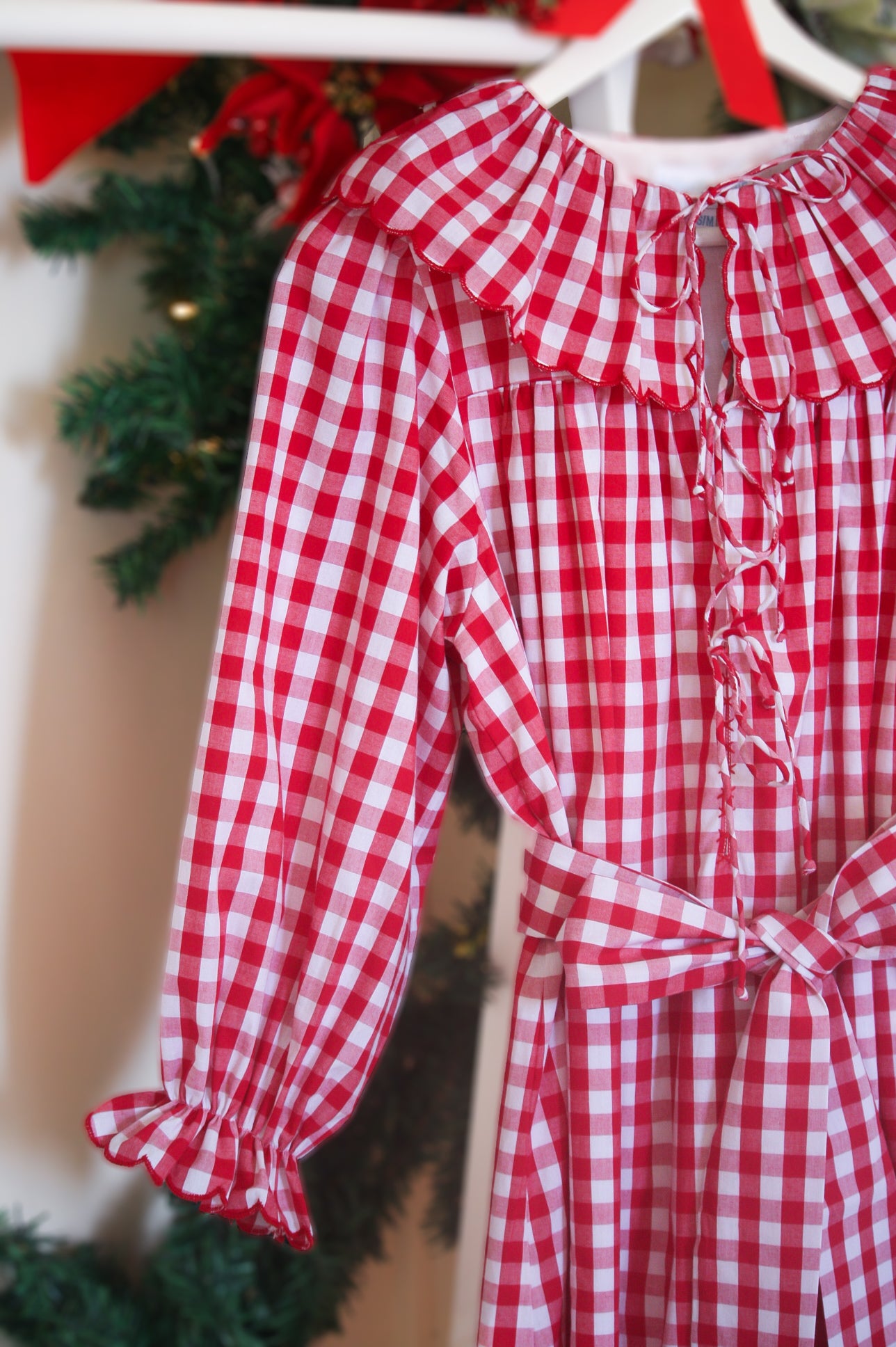 {Sutherby Ladies} Signature ‘Lola' Capelet Dress ~ Classic Red Gingham