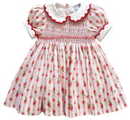 {Sutherby Girls} Signature Smocked Dress - Festive Whimsical Wallpaper