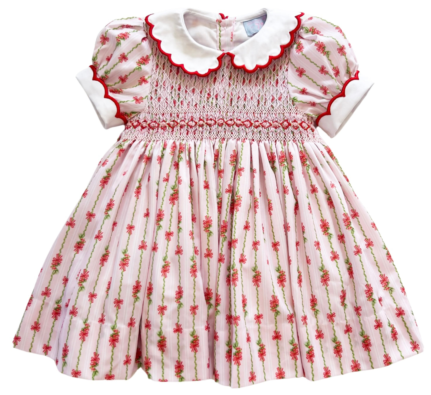 {Sutherby Girls} Signature Smocked Dress - Festive Whimsical Wallpaper