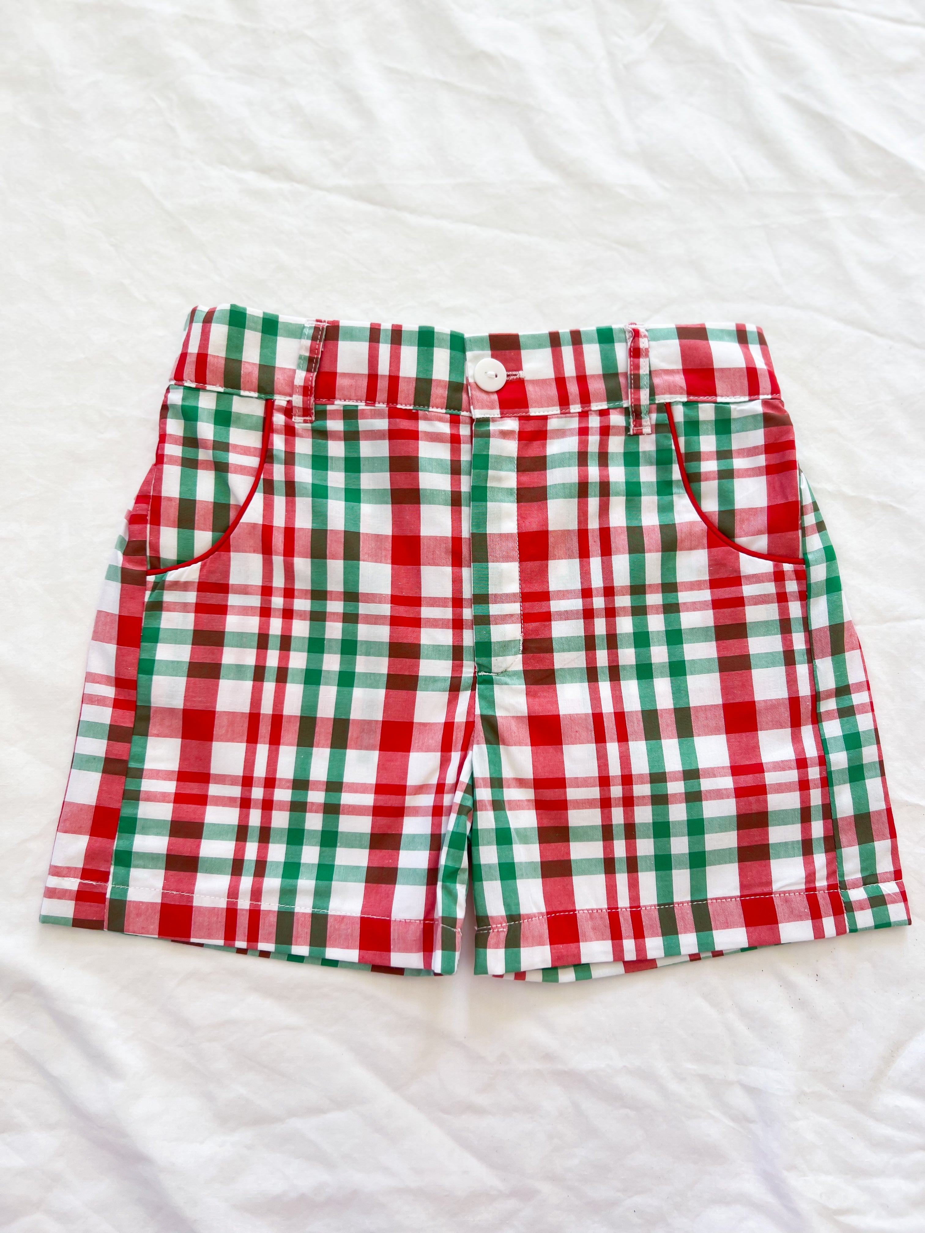 {Sutherby Boys} Gingerbread Plaid Prep Short