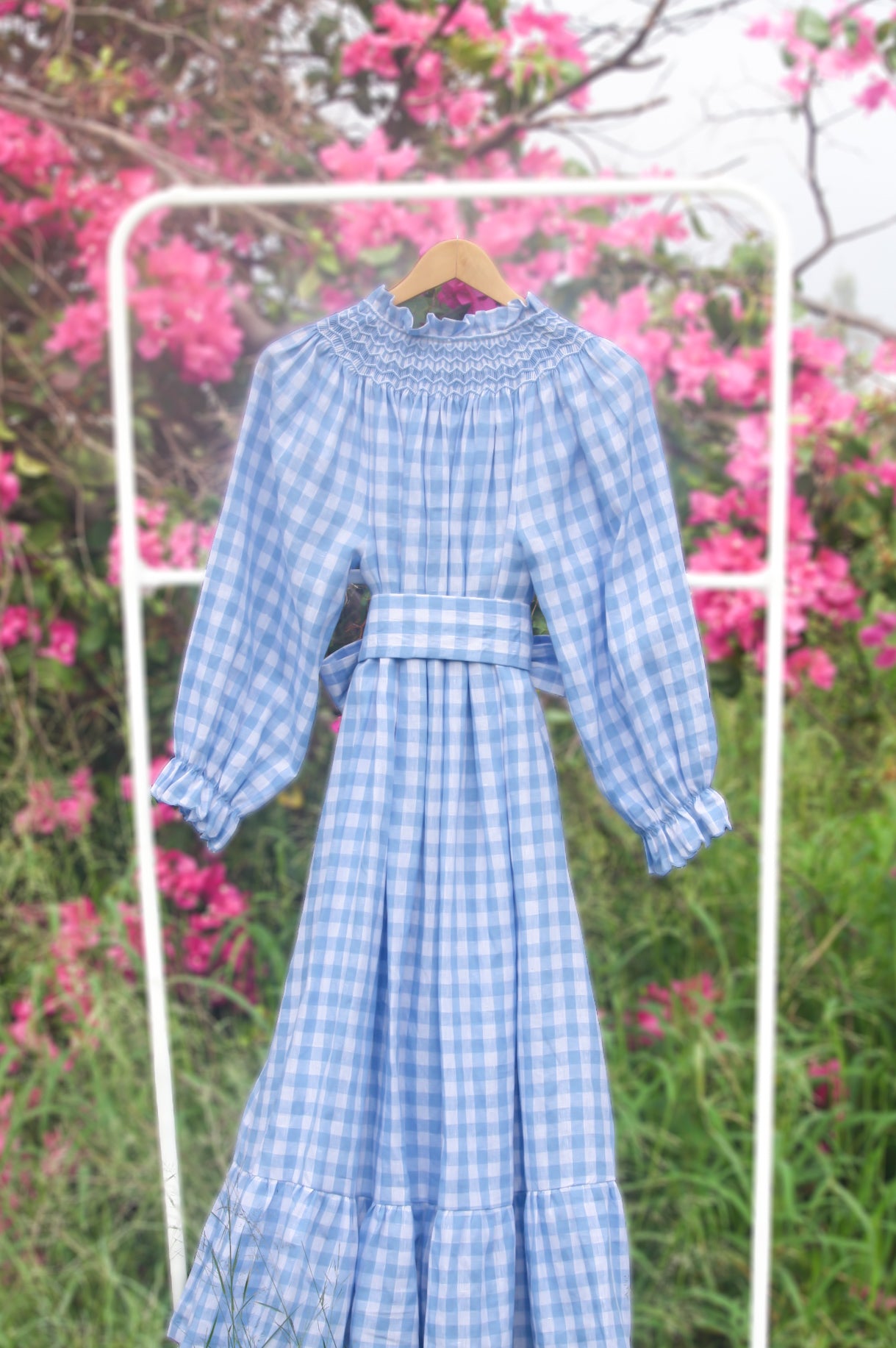 {Sutherby Ladies} 'Madeline' ~ Blue Gingham Linen