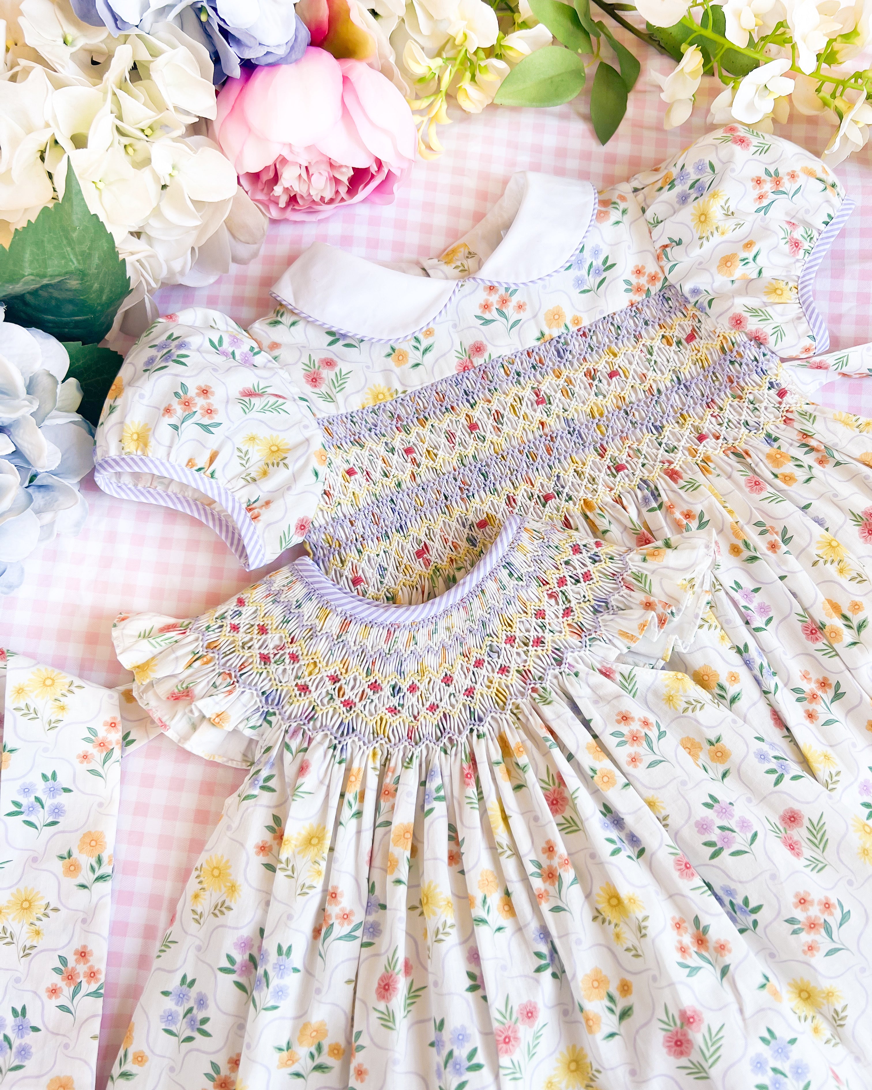 The Smocked Dress - Tiled Floral