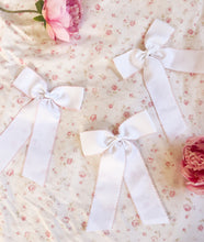 Load image into Gallery viewer, The Preppy Long Hair Bow - Classic White/Pale Pink
