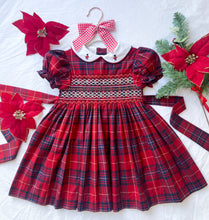 Load image into Gallery viewer, The Smocked Dress ~ Holiday Heirloom Tartan
