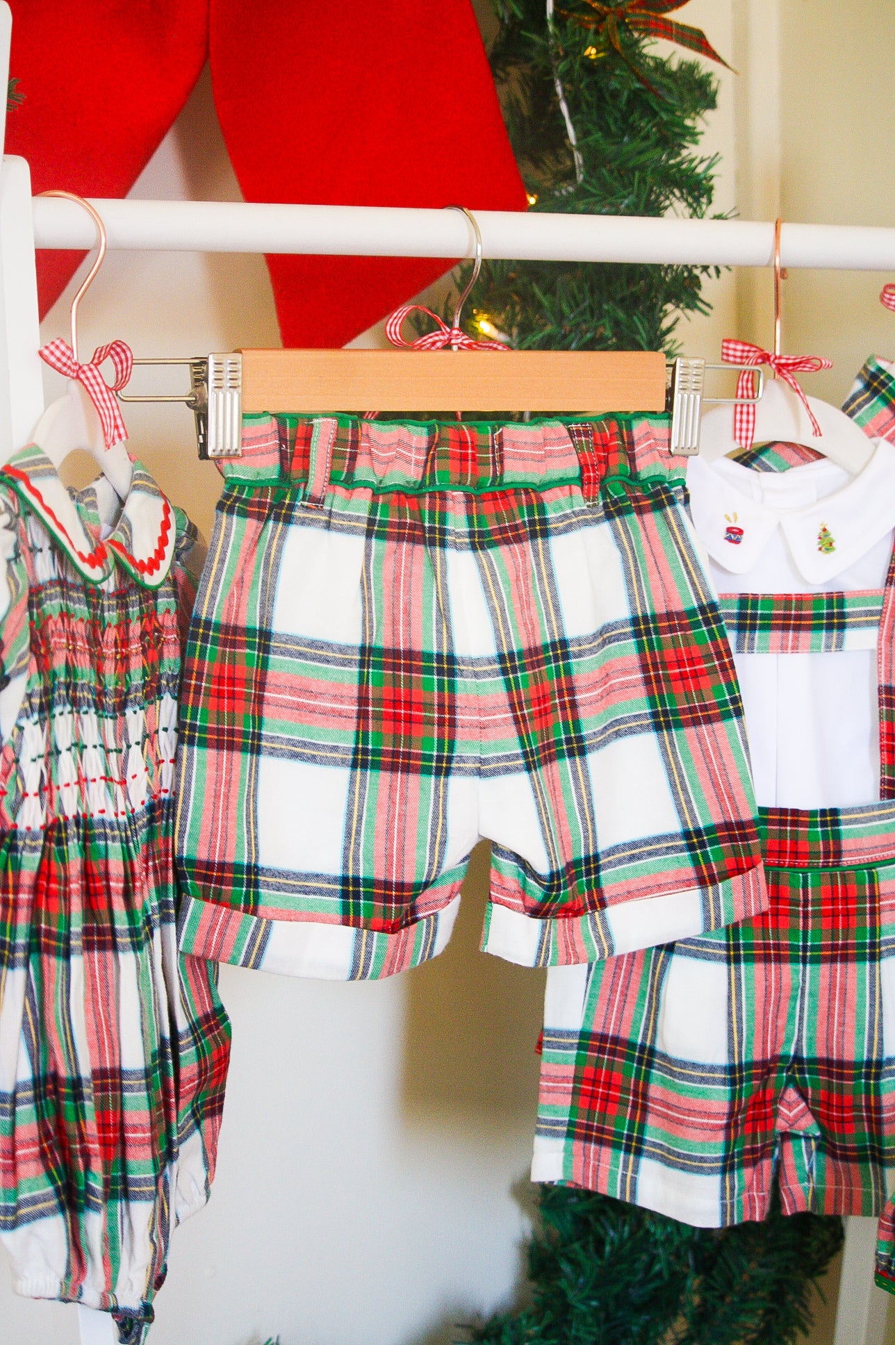 {Sutherby Boys} Signature Prep Shorts ~ Christmas Fair Tartan