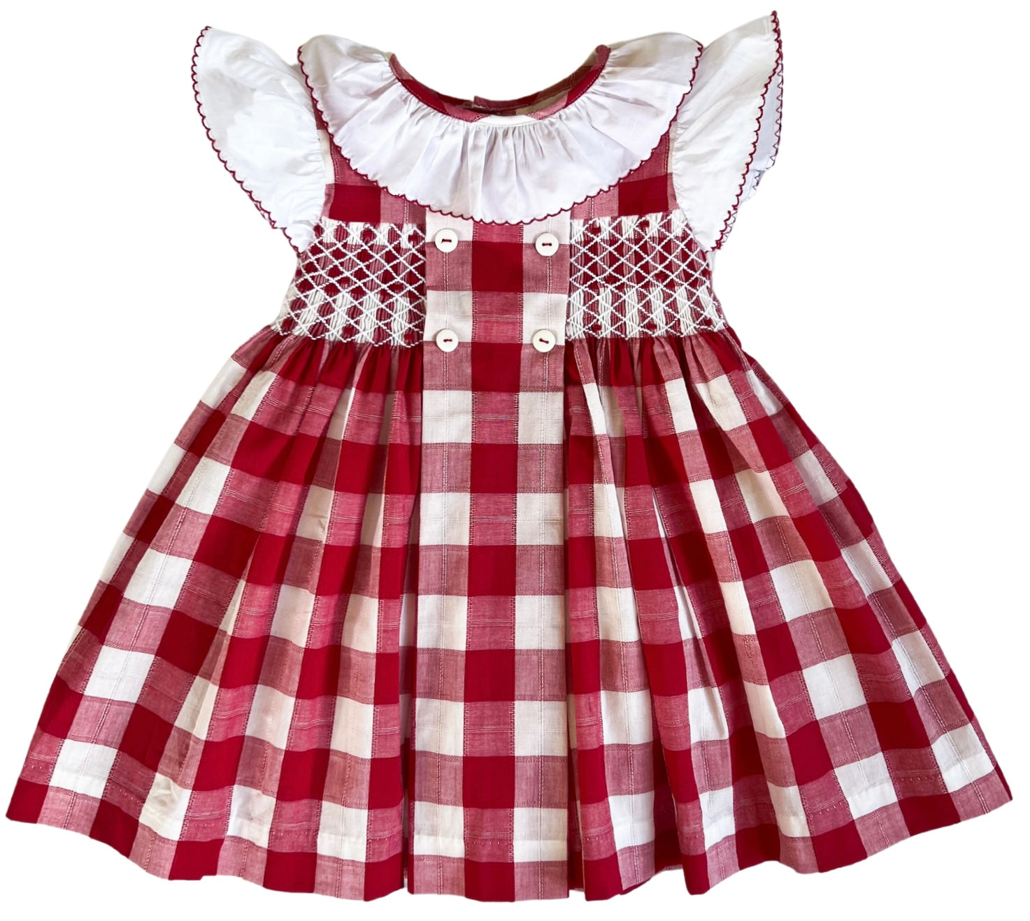 {Sutherby Girls} Signature Smocked Dress - Heritage Red Gingham ~ FARMHOUSE SALE