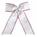 {Sutherby Girls} The Long Hair Bow ~ Classic White/Festive Red