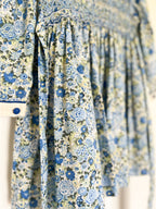 The Smocked Dress - Blue & Green Winter Floral