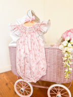 The Smocked Bishop Romper - Vintage Roses