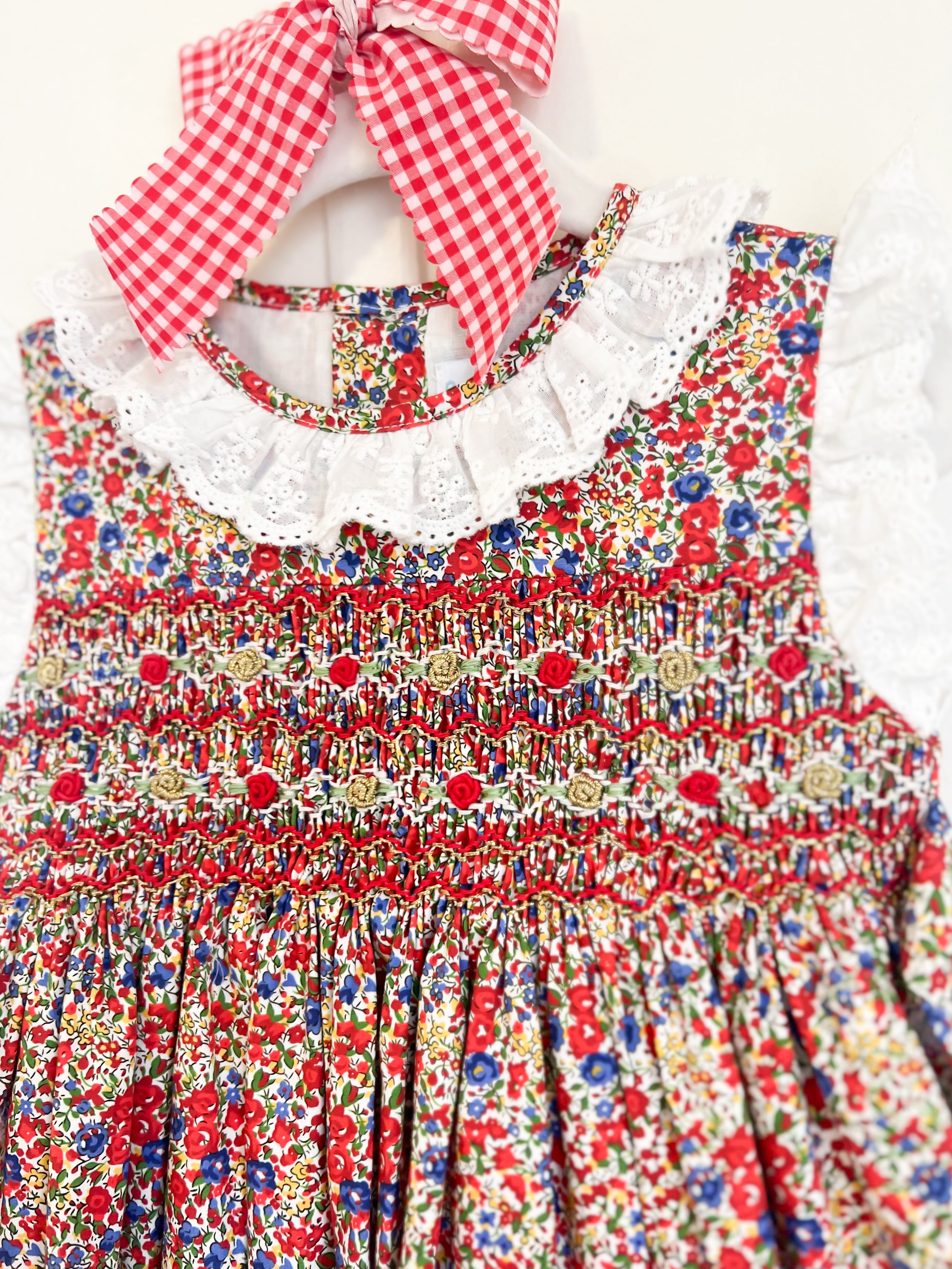 {Sutherby Girls} Signature Smocked Dress ~ Festive Floral