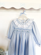 {Sutherby Girls} Signature Smocked Dress ~ Blue Houndstooth