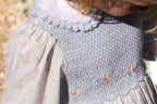 {Sutherby Girls} Signature Smocked Romper ~ Blue Coquette Roses