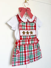 Load image into Gallery viewer, Gingerbread Plaid Shortall
