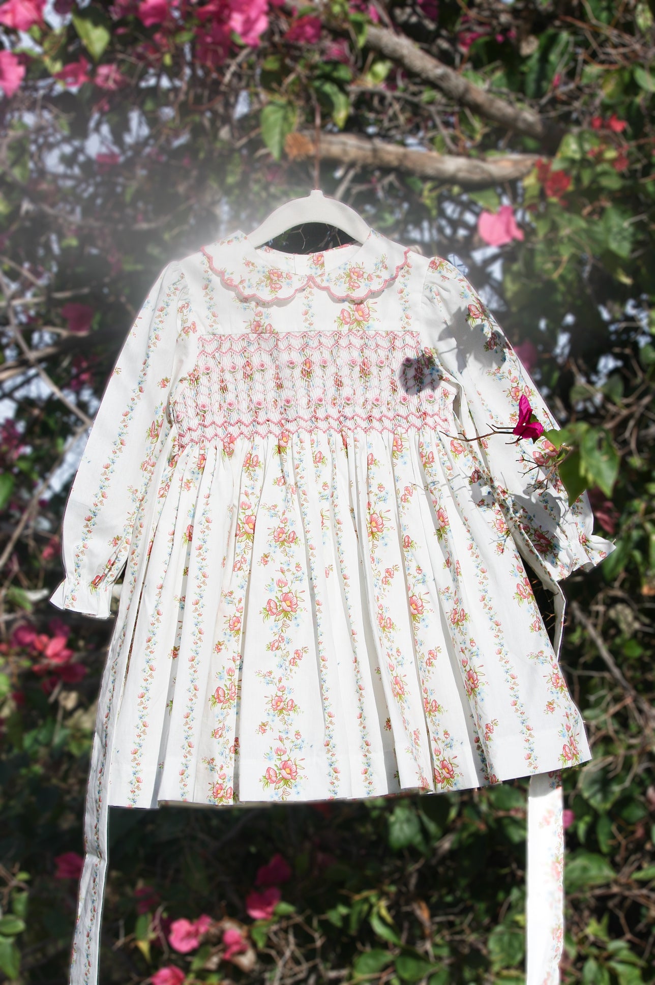 {Sutherby Girls} Signature Smocked Dress ~ Vintage Wallpaper Floral