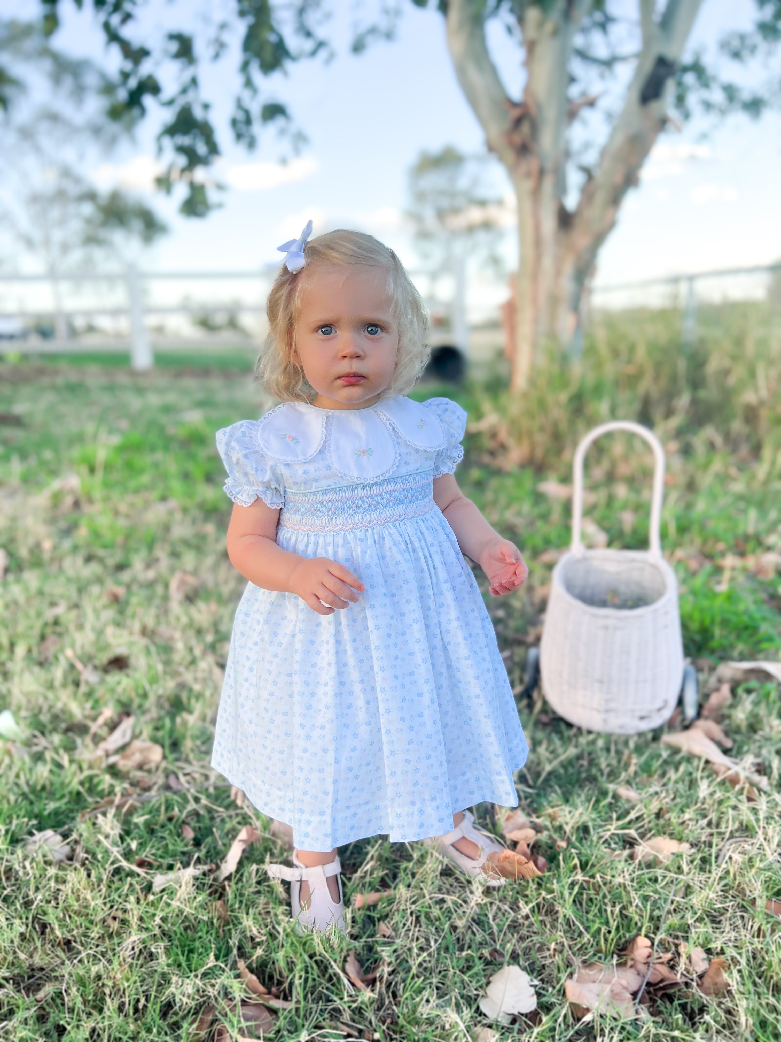 The Petal Collar Smocked Dress - Teacup Floral