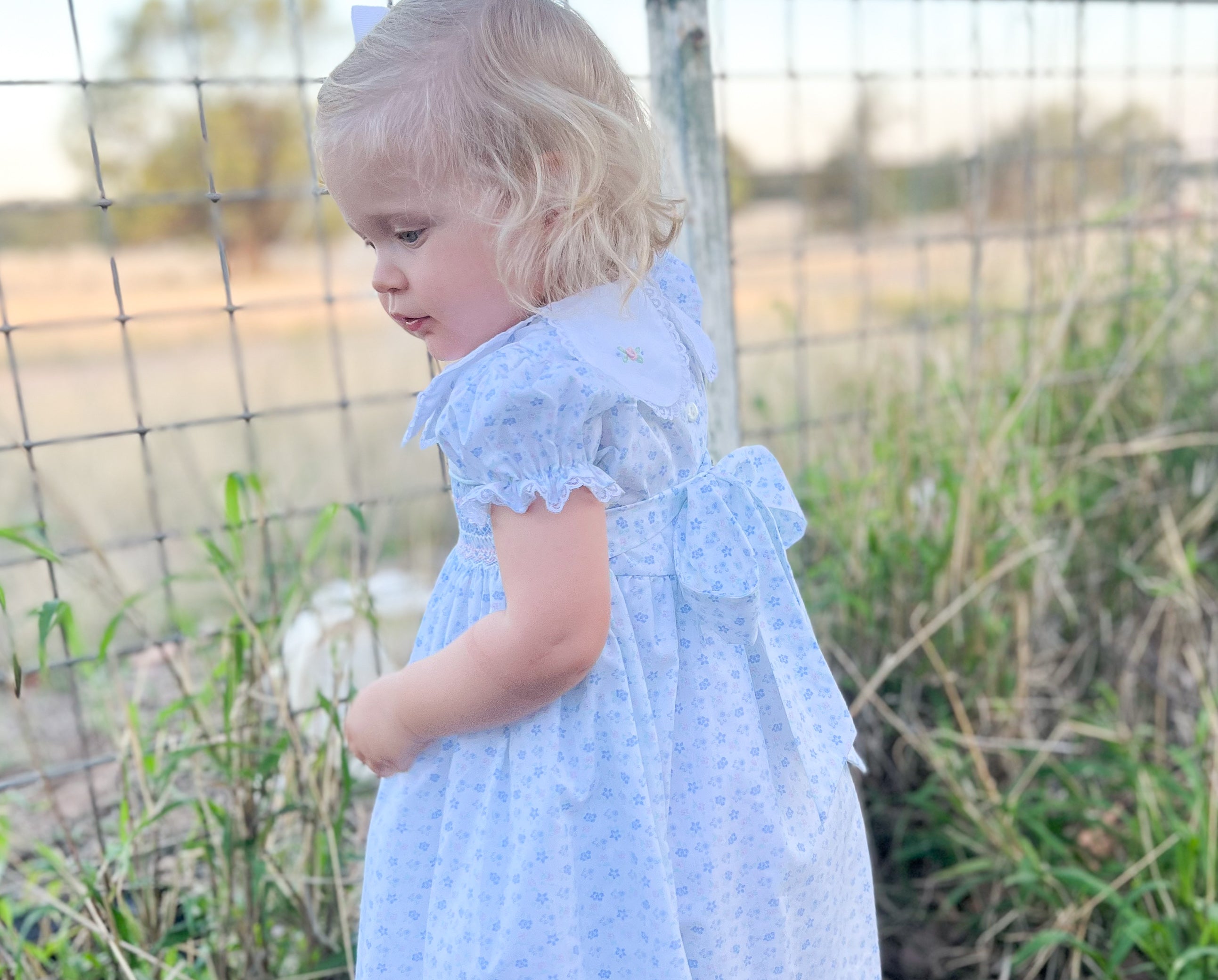The Petal Collar Smocked Dress - Teacup Floral