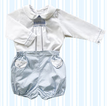 Load image into Gallery viewer, Layette Jam Pants - Baby Blue Houndstooth
