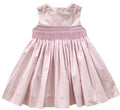 The Smocked Pinafore - Baby Pink Houndstooth