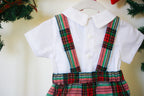 {Sutherby Boys} Signature Suspender Shorts ~ Christmas Fair Tartan