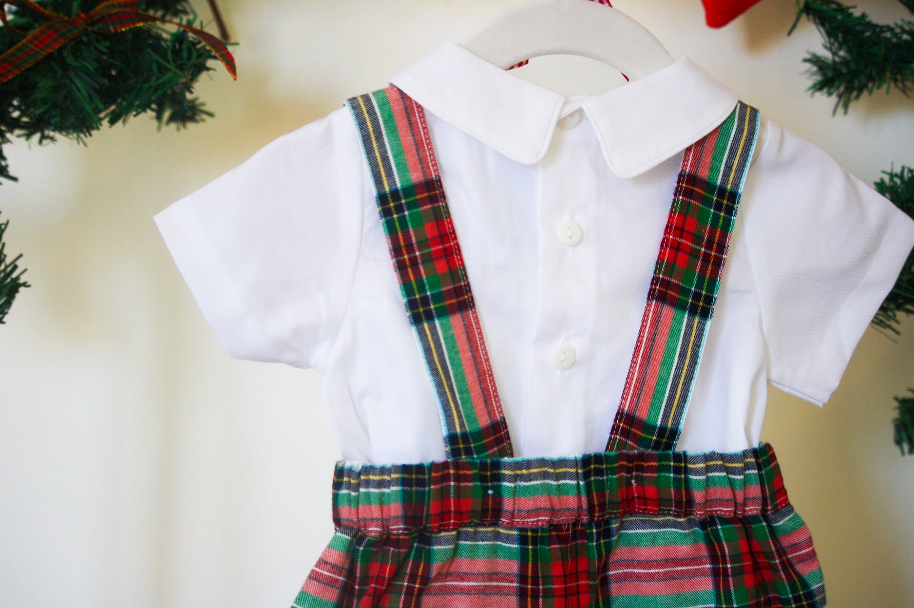 {Sutherby Boys} Signature Suspender Shorts ~ Christmas Fair Tartan