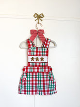 Load image into Gallery viewer, Gingerbread Plaid Shortall
