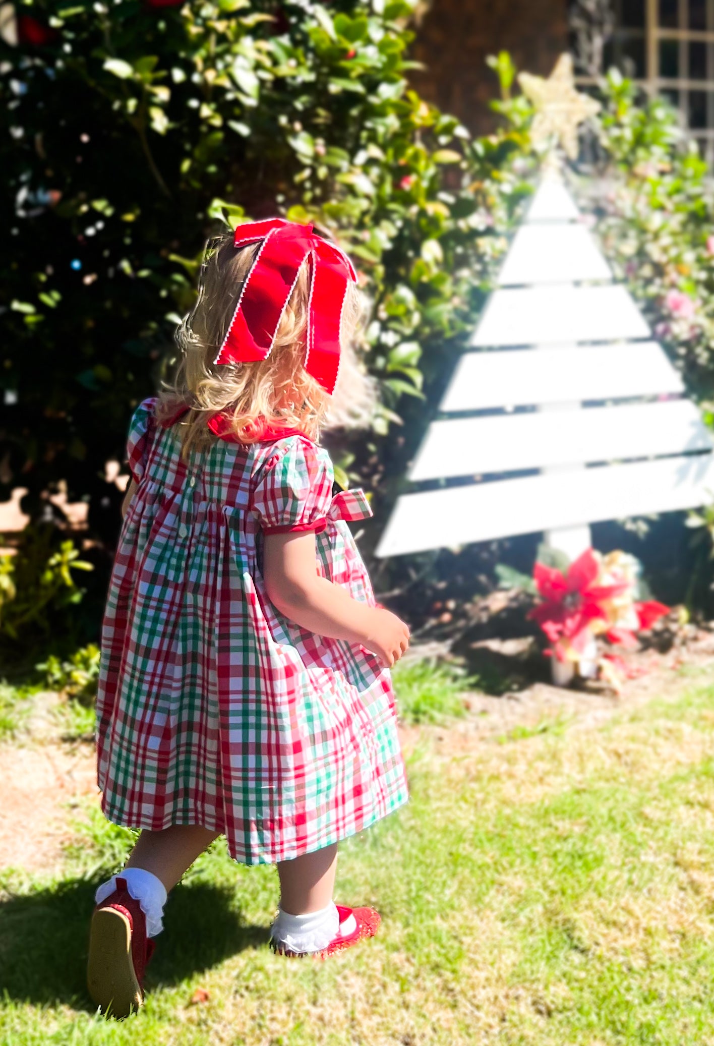 {Sutherby Girls} Gingerbread Plaid Dress ~ FARMHOUSE SALE